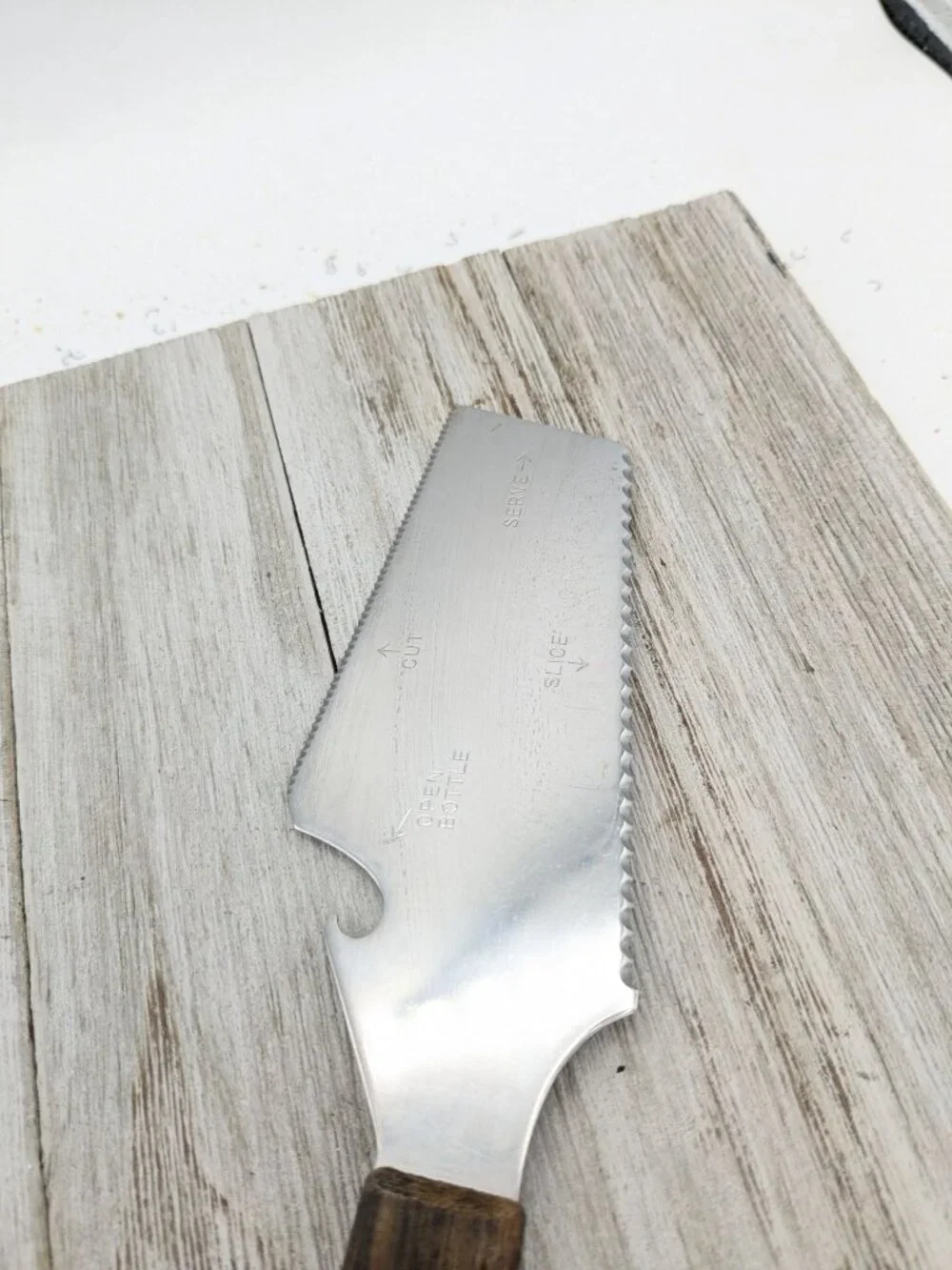 Stainless Steel Cake Pie Spatula Server Bottle Opener Cutter Slicer Japan Wood